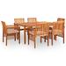 Red Barrel Studio® Boleslao Rectangular 6 - Person Outdoor Dining Set w/ Cushions Wood in Brown/White | Wayfair 31F434974BF54DA090CA38FEFB70801C