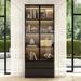 Latitude Run® Darijo 78.7" H x 31.5" W Standard Bookcase Wood in Black/Brown | 78.7 H x 31.5 W x 14.2 D in | Wayfair