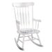 Alcott Hill® Gisele Solid Wood Rocking Chair Wood/Solid Wood in Brown/White | 43.75 H x 25 W x 34.75 D in | Wayfair