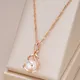 Kinel-Collier pendentif de luxe en or rose 585 pour femme perle creuse géométrique unique bijoux
