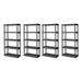 Sterilite 5 Shelf Unit Heavy Duty Easy to Assemble Plastic Storage Unit 4 Pack