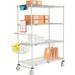 Nexel Chrome Curbside Wire Truck w/4 Shelves & Polyurethane Casters 60 L x 24 W x 69 H