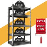 Slsy 5 Tier Garage Shelving Heavy Duty Steel Shelving Unit (2000LB Capacity) Adjustable Metal Storage Rack 36 W x 18 D x 72 H