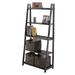 Pemberly Row Contemporary 5-Tier A-Frame Shelf in Black