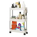 Deyuer Storage Cart Multifunctional High Capacity Save Space 3/4-Tier Freestanding Storage Movable Floor-Standing Rolling Vertical Shelf for Kitchen White