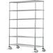 14 Deep x 54 Wide x 69 High 6 Tier Chrome Wire Shelf Truck with 800 lb Capacity