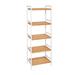 kinbor 5 Tier Bamboo Storage Rack Bookshelf Plant Display Stand for Bedroom Living Room and Home Office Natural and White