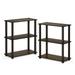 Furinno Turn-S-Tube 23.6 W x 11.6 D x 29.6 H 3-Shelf Display Rack with Square Tube Walnut and Brown