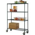 24 Deep x 24 Wide x 80 High 4 Tier Freezer Wire Shelf Truck with 800 lb Capacity