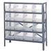 Quantum Storage 1239-207CL 5 Shelf Open Unit With 16 Bins Clear