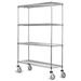 24 Deep x 60 Wide x 60 High 4 Tier Gray Wire Shelf Truck with 800 lb Capacity