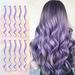 Sofeiyan 10 Pcs Colored Hair Extensions Party Highlights Colorful Clip in Hair Extensions 17 Inch Curly Wavy Synthetic Hairpieces for Women Kids Girls Halloween Christmas Cosplay 10Pcs Lilac Purple