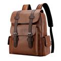 Leather Laptop Backpack for Men Work Business Travel Office Backpack College Bookbag Casual Waterproof Computer Backpack Fits Notebook 15.6 Inch