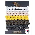 EBBMDALDA Korea Hair Ties Pain-Free Damage-Free Elastic-Free Ponytails per elastic Free-Strong hold ( Made in KOREA ) (Shiny Peanuts A)