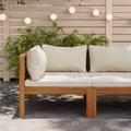 Divano Angolare Divano Sofa da soggiorno Modulare Cuscini Bianco Crema in Legno d'Acacia ITD86850