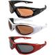 3 Pairs of Hurricane Category-5 Jet & Water Ski Sunglasses to Goggles Hybrid - Black & White Frames with Driving Mirror Lenses - Red Frames with Polarized Smoke Lens