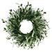 18 inches Artificial Green Olive Wreath Greenery Wreath with Olive Leaves Olive Bean for Front Door Indoor Outdoor Farmhouse Home Wall Window Festival Wedding Decor