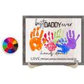 Best Dad Ever Hands Down Signï¼ŒCustom Father s Day DIY Handprint Wooden Plaque with Kid s Name ï¼ŒBirthday Gifts for Dad Handprint Plaque for Daddy/Dad/Grandpa/Papa