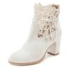 High-Heel-Stiefelette LASCANA, Damen, Gr. 39, weiß (beige), Obermaterial: 100% Textilmaterial. Futter: 100% Textilmaterial. Decksohle: 100% Textilmaterial. Laufsohle: 100% Synthetik, unifarben, modisch, Schuhe, mit modischer Spitze und bequemen...