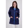 Regenmantel DEPROC ACTIVE "ROBSON LONG WOMEN", Damen, Gr. 50 (XL), blau (navy), 100% Polyester, casual, Langarm mit innenliegendem Gummizug, Mäntel, auch in Großen Größen erhältlich