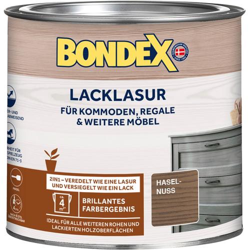 „BONDEX Holzschutzlasur „“LACKLASUR““ Farben Weiß, 0,375 Liter Inhalt Gr. 0,38 l, braun (haselnuss) Holzlasuren“
