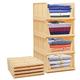 Set of 4 Stackable Foldable Wardrobe Storage Box Organizer (Easy Open and Folding), Plastic Wardrobe Shelves Closet Organiser Box, Pull Out Like a Drawer, Suitable for Home, Bedroom, Kitchen
