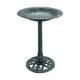 Outdoor Bath Standing Decoration Flower Design Rustic Weather Resistant Birdbaths, green