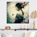 Design Art Vintage Japanese Woman w/ Cherry Blossoms - Asian Woman Canvas Wall Art Canvas in Black/White | 24 H x 24 W x 1 D in | Wayfair