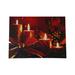Northlight Seasonal Lighted Glitter Striped Candles w/ Poinsettia & Bow Christmas Canvas in Red/Yellow | 12 H x 15.75 W x 0.5 D in | Wayfair