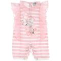 Monnalisa Baby Girls Cream & Pink Striped Romper - 9 Months