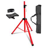 Inbox Zero 5 Core Speaker Stands Tripod Tall DJ Studio Monitor stands 72" Pole Mount Red w/ Bag Metal in Black | 35 H x 5 W x 4.8 D in | Wayfair