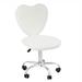 Mercer41 Makinna Heart 360 Degrees Vanity Chair w/ Adjustable Height, Armless Swivel Wheelbase Chair w/ Cushion Upholstered in Gray | Wayfair