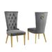 Rosdorf Park Princeton Tufted Velvet Side Chair Dining Chair Wood/Upholstered/Velvet in Gray/Yellow | 42 H x 20 W x 26 D in | Wayfair