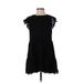 Wilfred Casual Dress - A-Line Crew Neck Short sleeves: Black Print Dresses - Women's Size 2X-Small