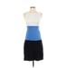 Bailey 44 Casual Dress - Sheath High Neck Sleeveless: Blue Color Block Dresses - Women's Size X-Small