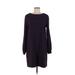 Fifteen Twenty Casual Dress - Shift Crew Neck Long sleeves: Purple Print Dresses - Women's Size Medium