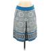 Ann Taylor Casual Skirt: Blue Color Block Bottoms - Women's Size 0 Petite