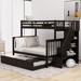 Stairway Twin-Over-Full Bunk Bed with Twin Size Trundle, Storage and Guard Rail for Bedroom, Dorm, for Adults