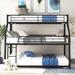 Twin XL/Full XL/Queen Triple Bunk Bed with Long and Short Ladder and Full-Length Guardrails