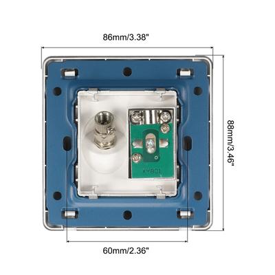 TV Aerial Socket Wall Plate Satellite Grey PC 88x86mm for Coaxial Cable