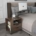 Height Adjustable Overbed End Table Wooden Nightstand with Swivel Top, Storage Drawers, Wheels and Open Shel