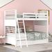 Solid Wooden Construction Twin over Twin Bunk Bed with Two Drawers and Headboard