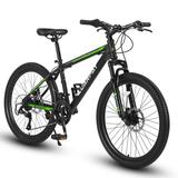26 Inch Mountain Bike with Steel Frame & Suspension MTB, 21 Speeds with Mechanical Disc Brakes for Adult & Teenagers