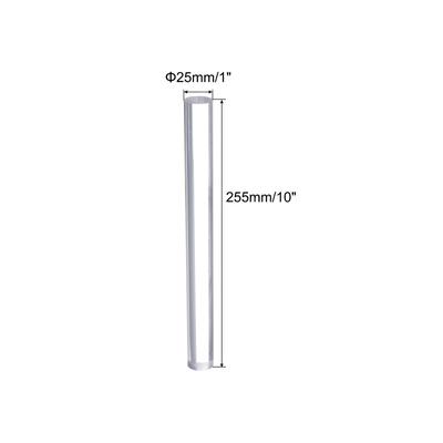 Acrylic Round Rod,25mm x 10-inch Clear,Solid Plastic PMMA Bar Stick 4pcs - Clear