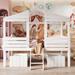 Twin Size Low Loft Wood House Bed with Two Drawers,Playhouse Design,Space-saving