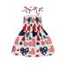 IZhansean Toddler Baby Girl 4th of July Dress Strap American Flag Dress Summer Little Girls Independence Day Outfits White Heart 3-4 Years