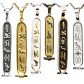 FAMA.store Personalized Cartouche Necklace Pendant 14K,18K Gold and Silver 1-Sided Translate into ancient egyptian Hieroglyphs Handmade in Egypt (2.25 inch (8:9 letters), Sterling silver)