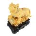 Bungalow Rose Tiger Statue On Coins Statue Resin in Yellow | 14 H x 12 W x 8 D in | Wayfair AB466660769C4116ACD38DDF66A50FD0