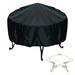 Fire Pit Cover 210D Polyster With Coat Material Waterproof Outdoor Fire Pit Cover Full Coverage Patio Round Fire Pit Cover - Dustproof Anti UV and Tear Resistant