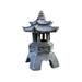 Solar Pagoda Lantern Garden Statue Indoor/Outdoor Zen Asian Decor for Landscape Balcony Garden Patio Porch Yard Art Ornament Polyresin Gray Stone Finish